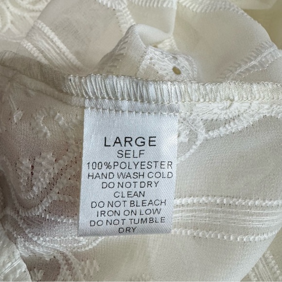 Impressions Women’s Off-White Placket Lace Button Down Shirt / Mini Dress - Picture 6 of 7